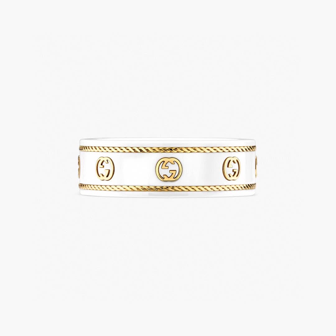 Gucci Black and Gold Ring