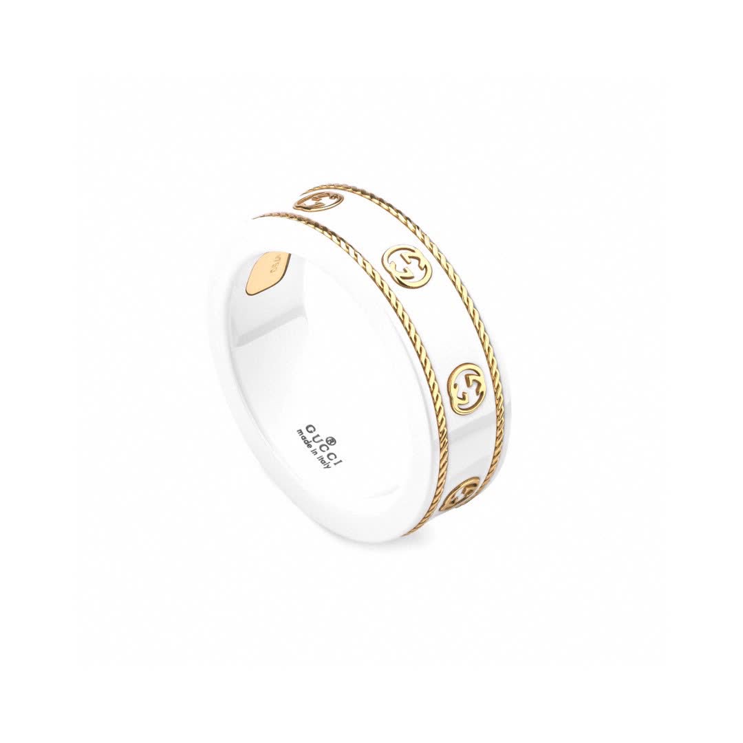 Gucci Black and Gold Ring