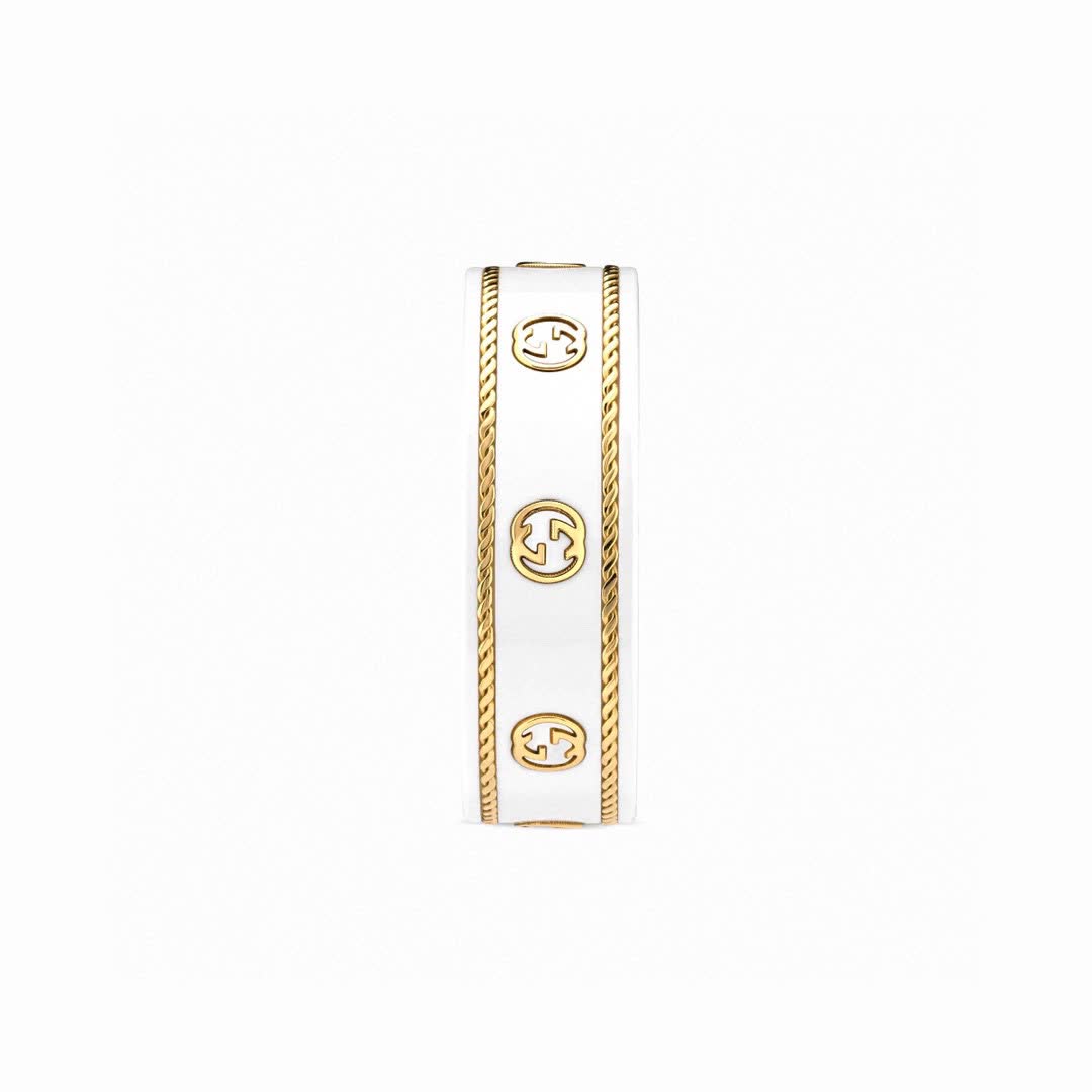 Gucci Black and Gold Ring