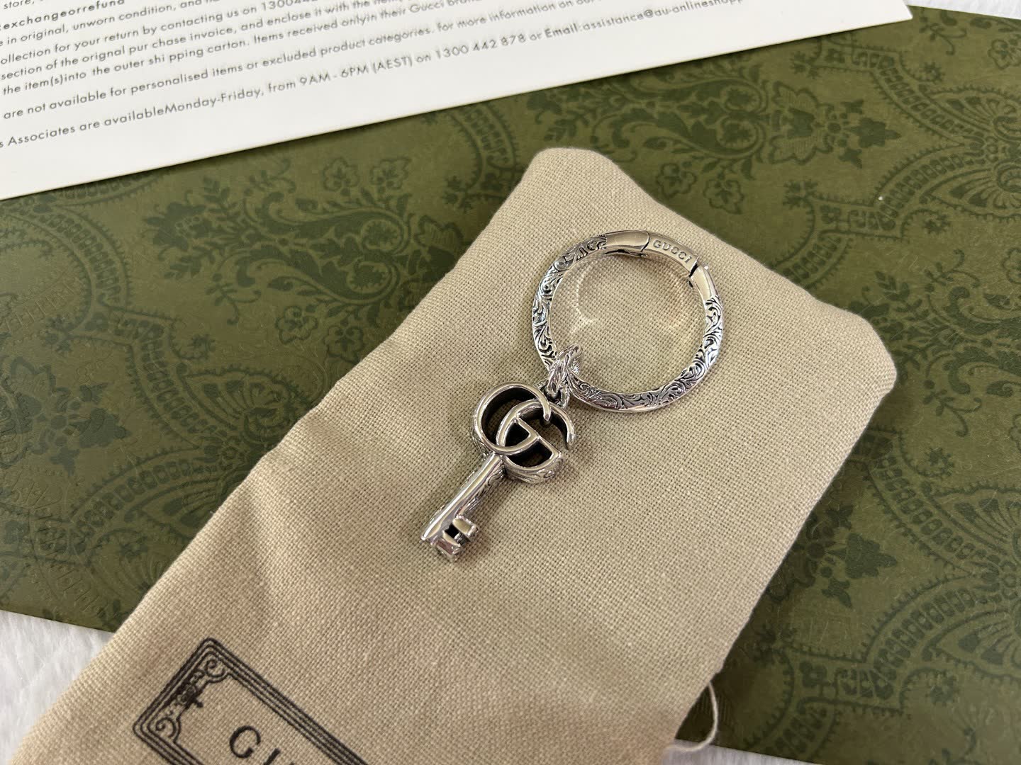 Gucci Silver Key Ring