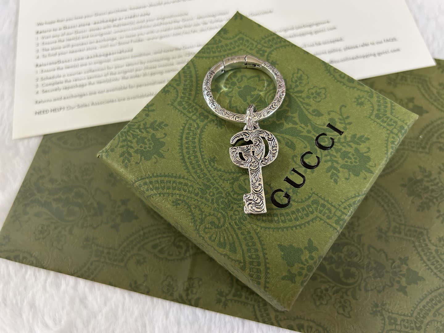 Gucci Silver Key Ring