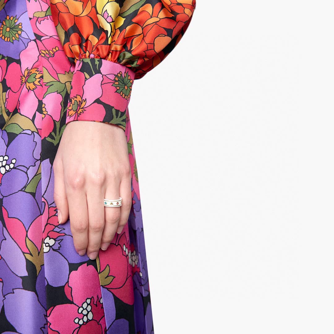 Gucci Black and Gold Ring with Planets and Stars