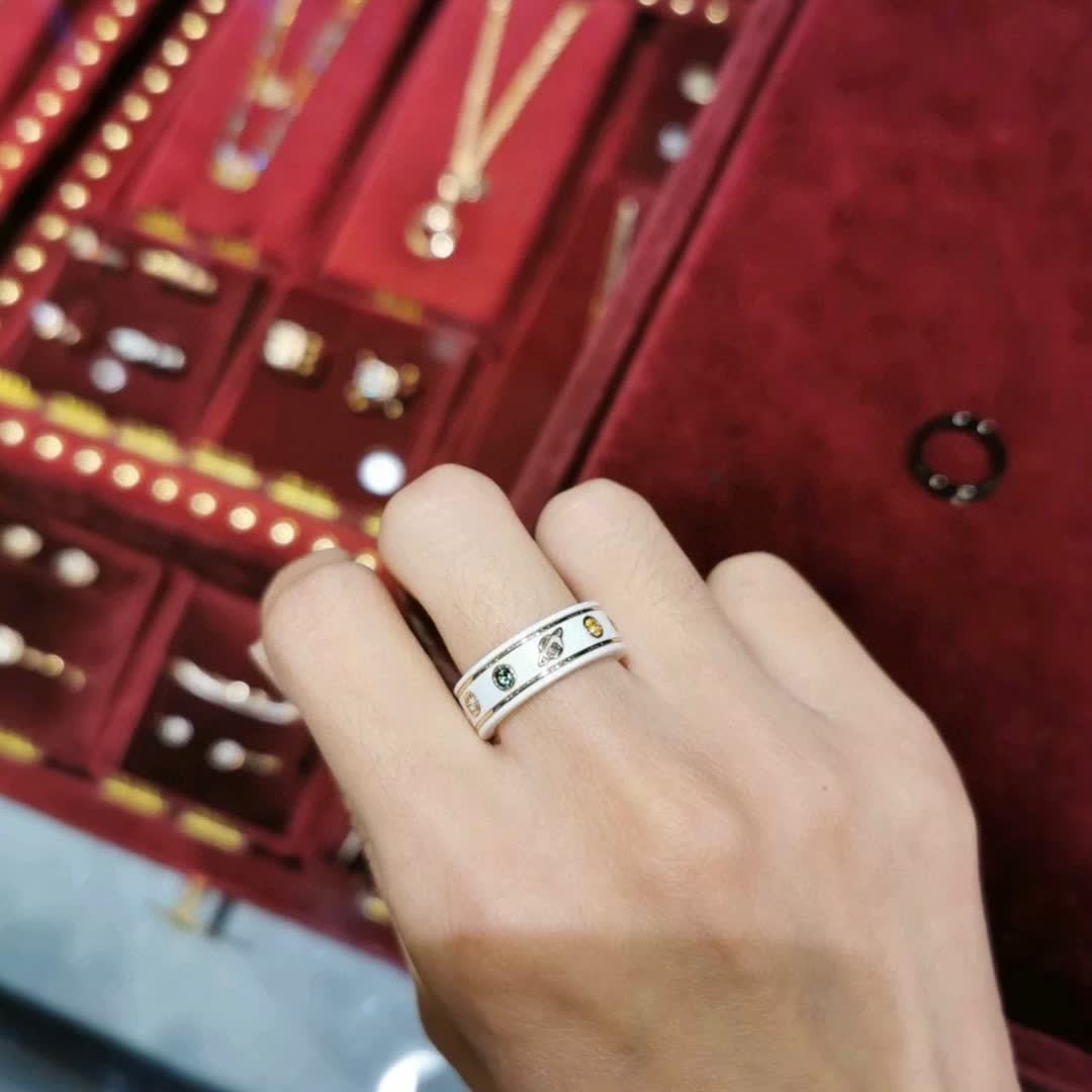 Gucci Black and Gold Ring with Planets and Stars