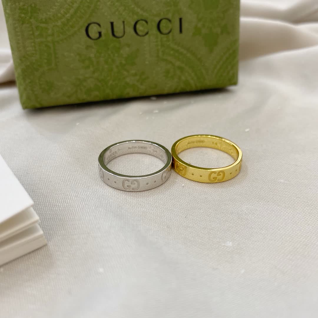 Gucci Gold and Silver Ring Set