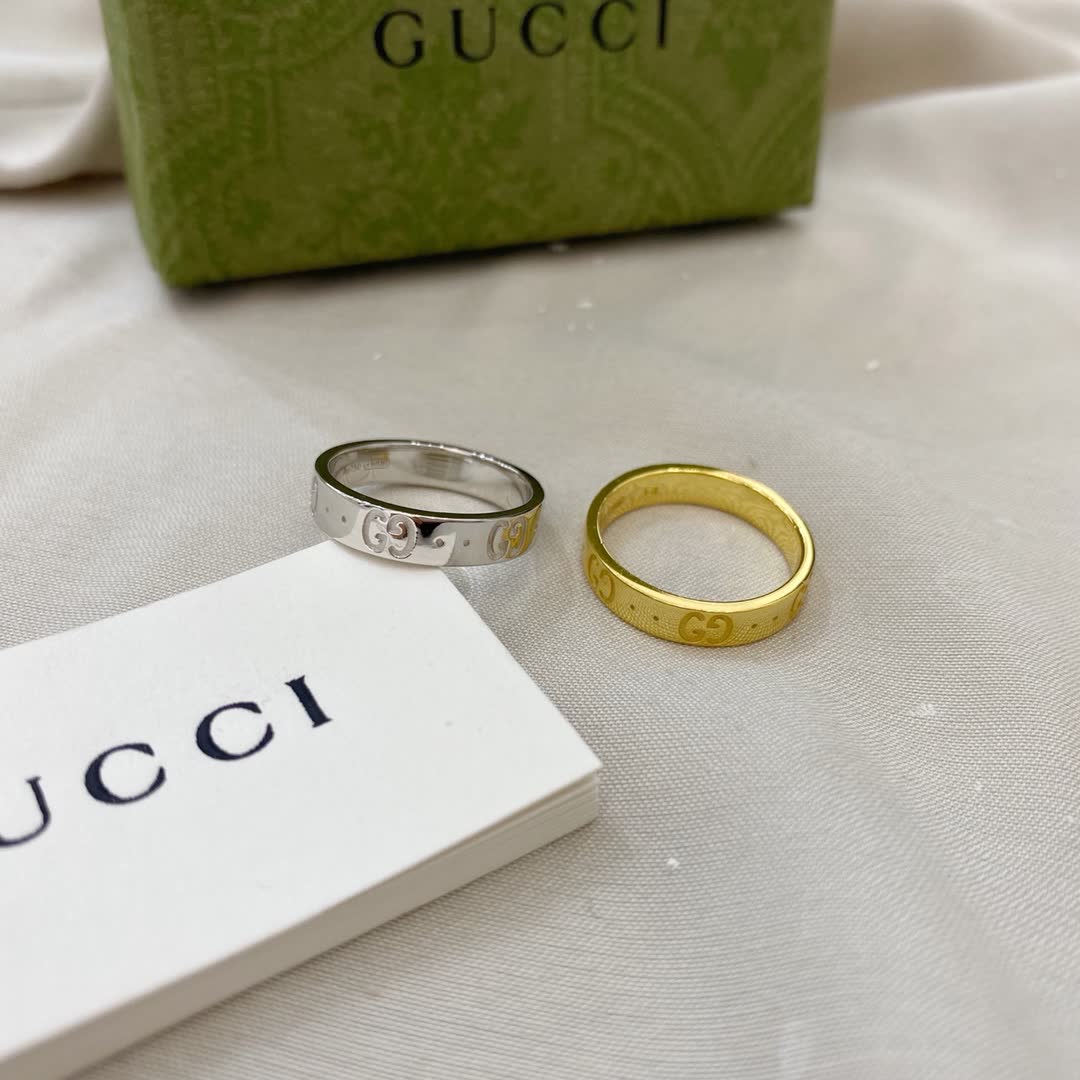 Gucci Gold and Silver Ring Set