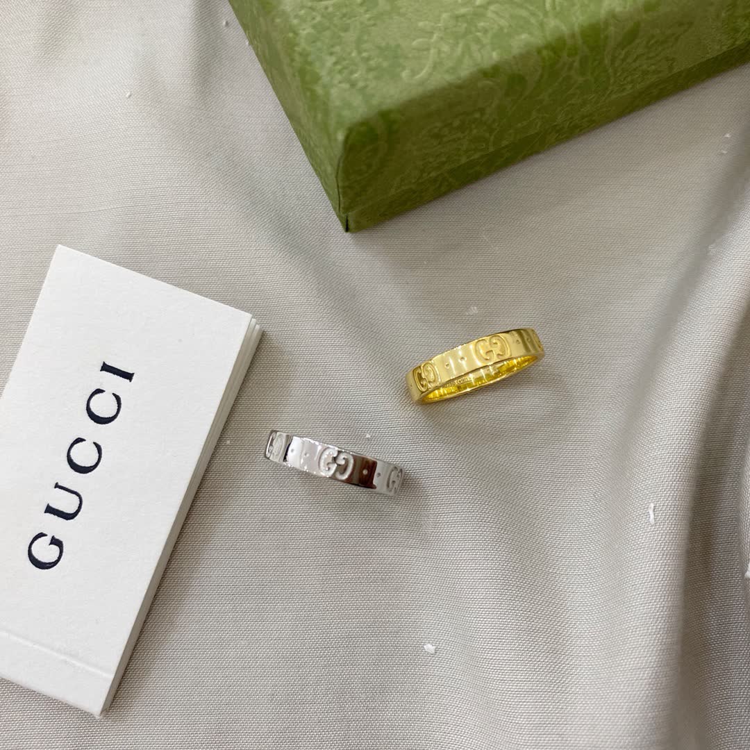 Gucci Gold and Silver Ring Set