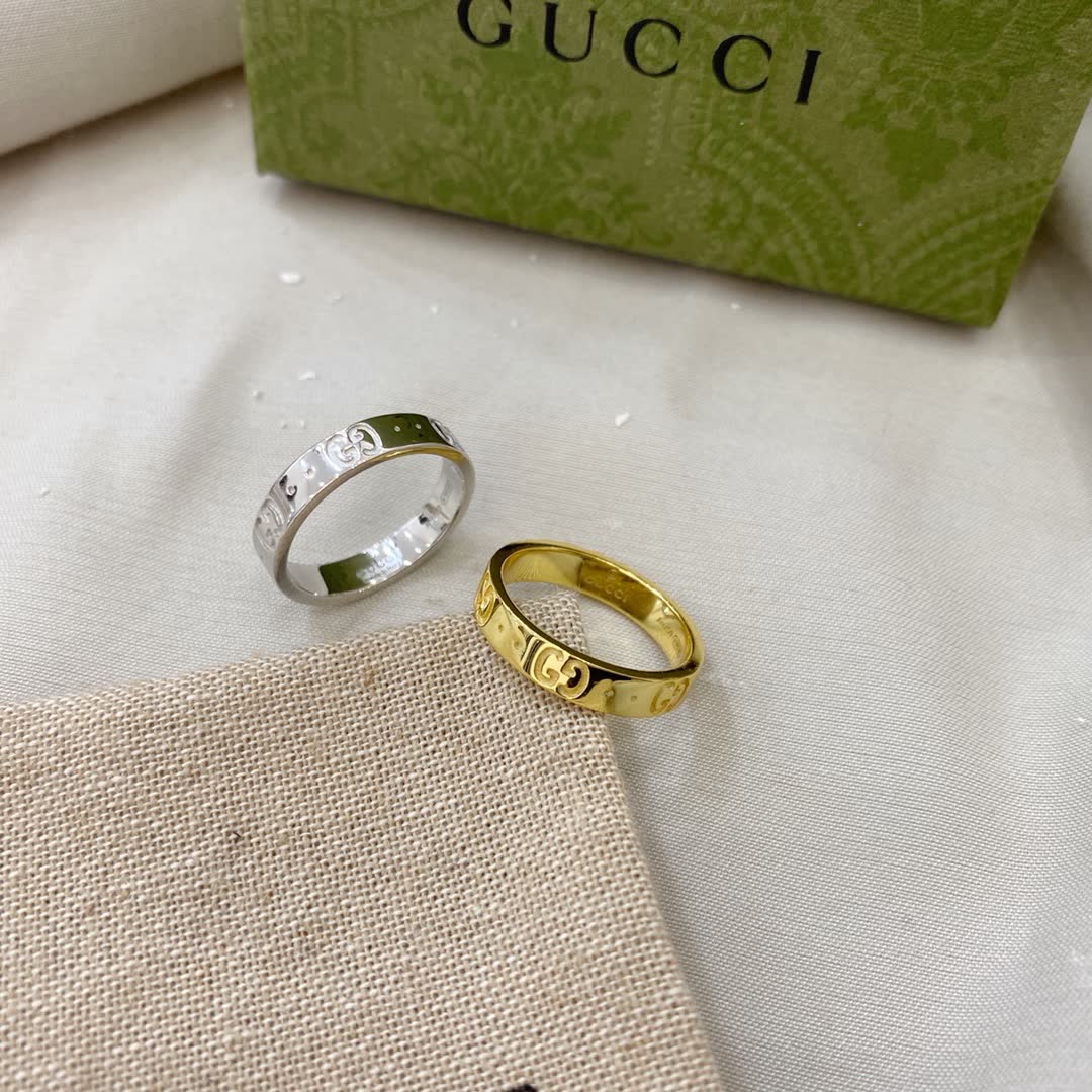 Gucci Gold and Silver Ring Set