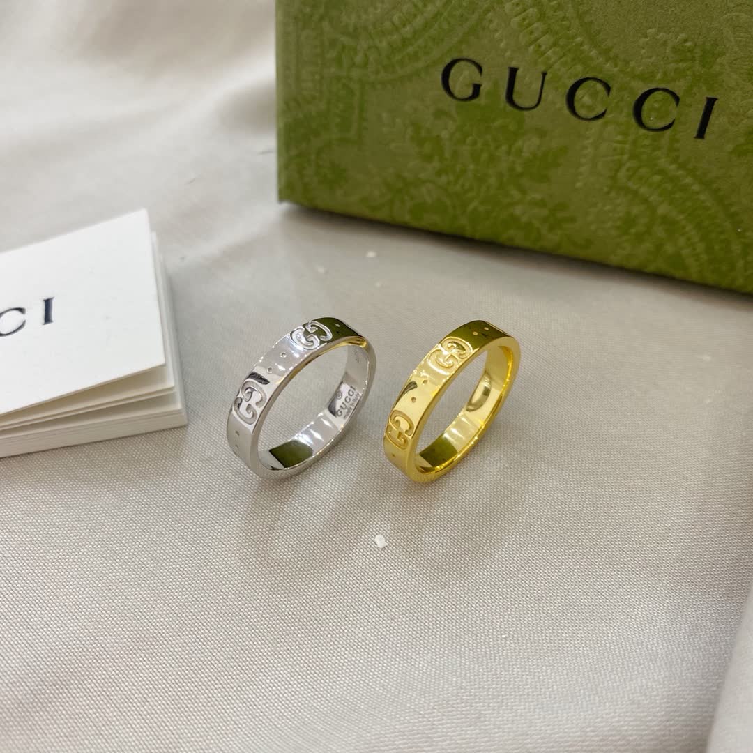 Gucci Gold and Silver Ring Set