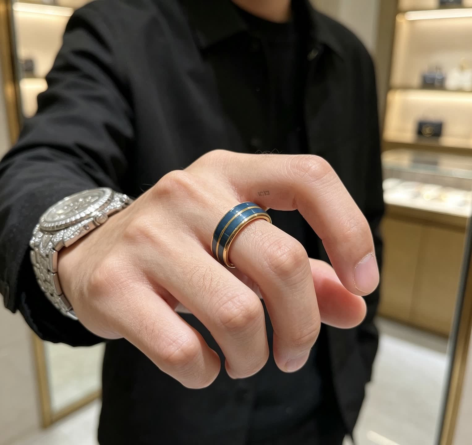 Gucci Blue and Gold Ring