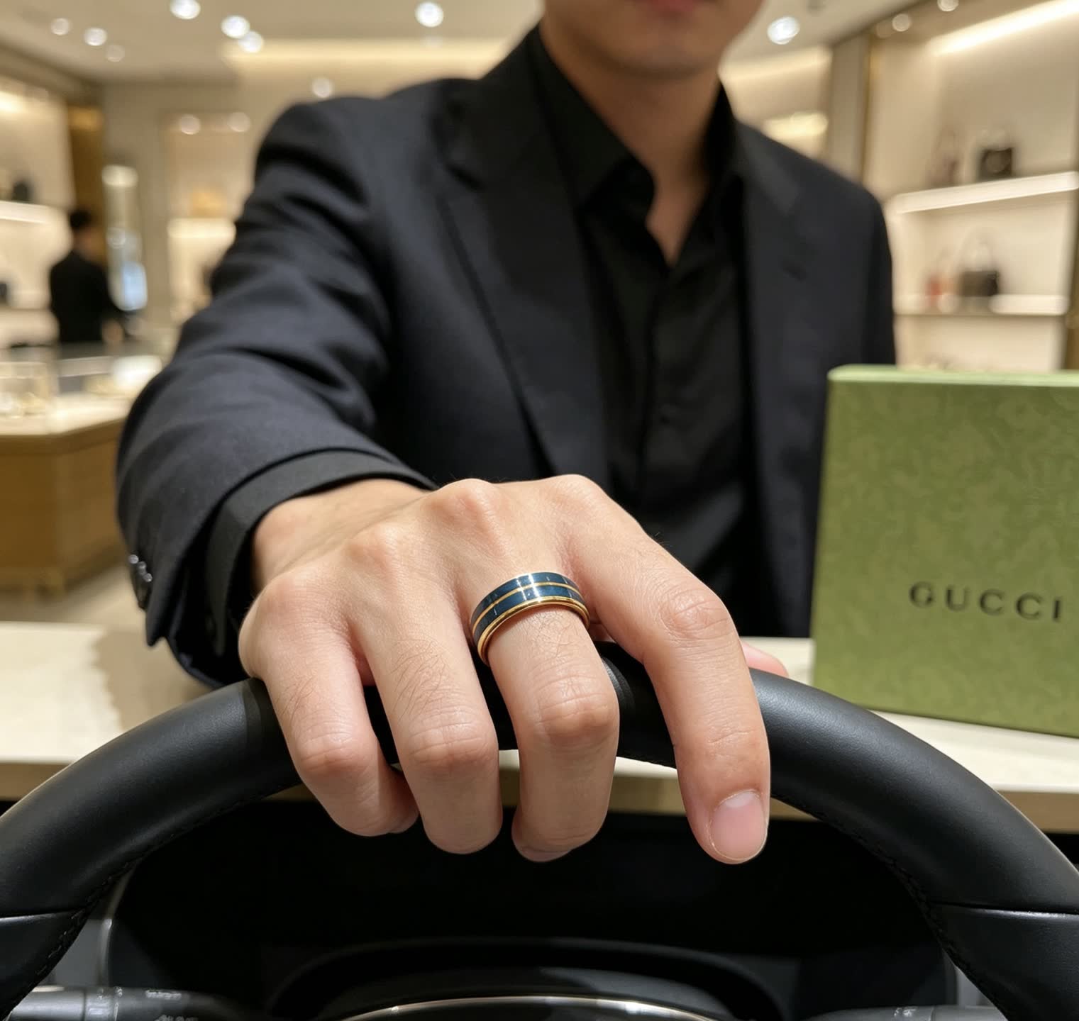 Gucci Blue and Gold Ring