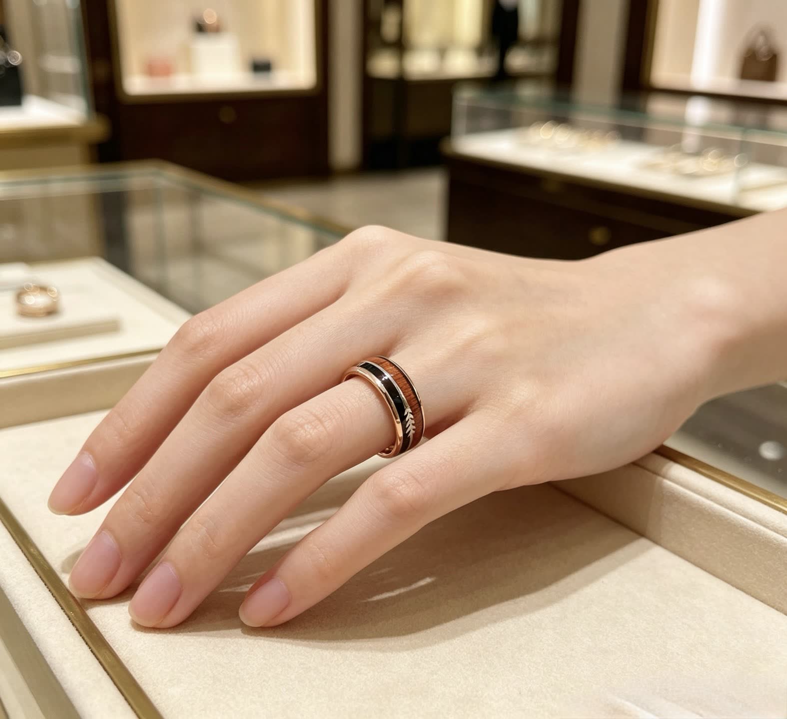 Gucci Wood and Leather Ring