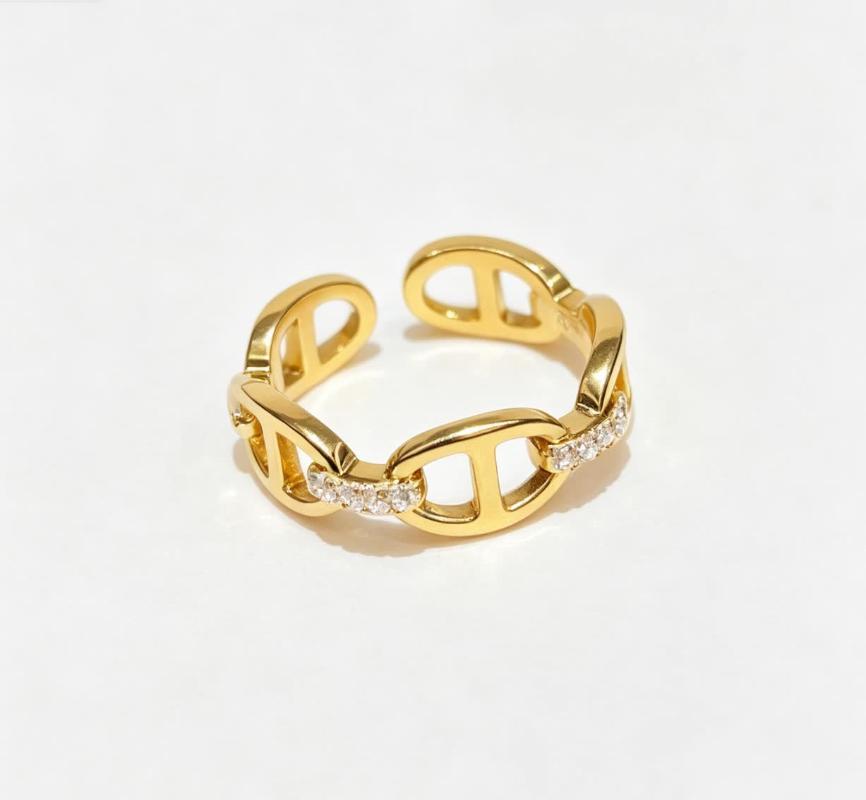Hermes Hermès Gold Ring with Diamonds