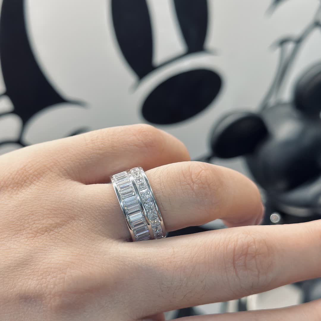 Messika Elegant Silver Ring with Cubic Zirconia Stones