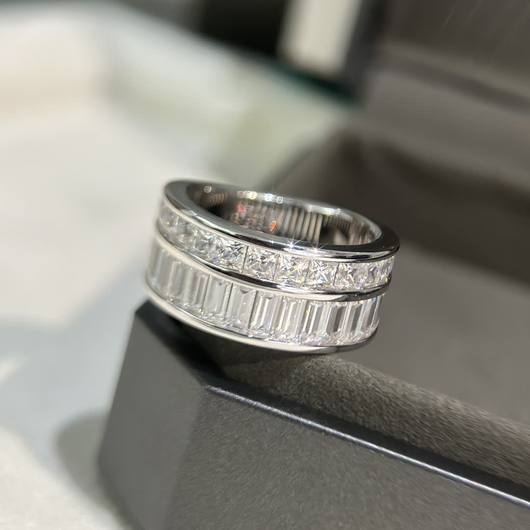 Messika Elegant Silver Ring with Cubic Zirconia Stones