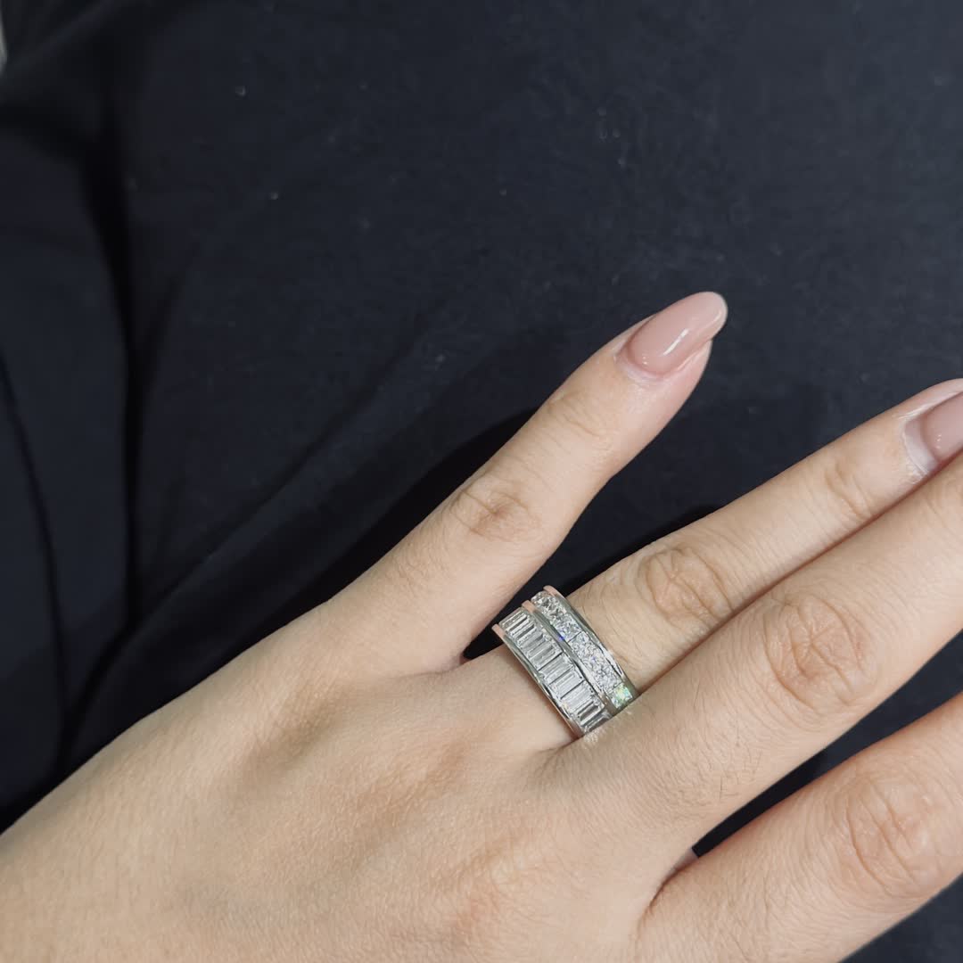 Messika Elegant Silver Ring with Cubic Zirconia Stones