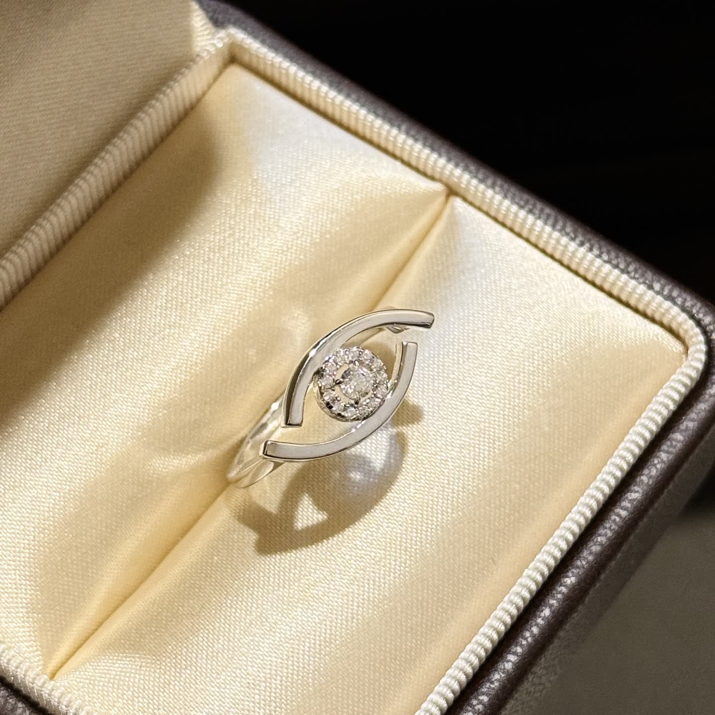 Messika Elegant Silver Ring with Diamond Accents