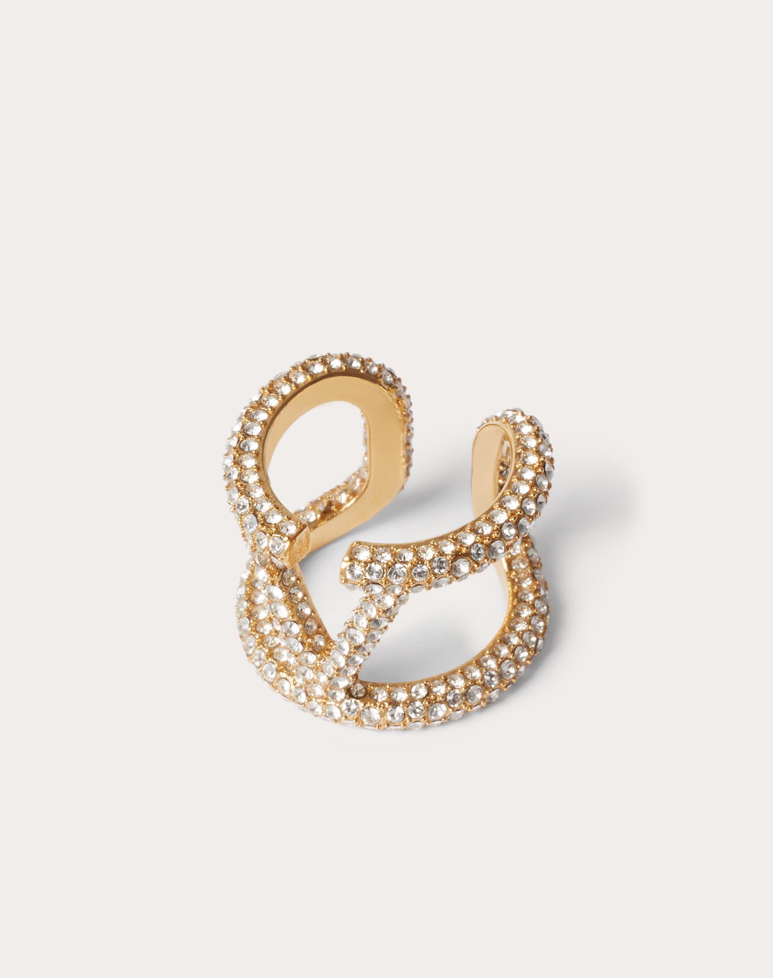Valentino Elegant Gold & Crystal Ring Valentino Elegant Gold & Crystal Ring