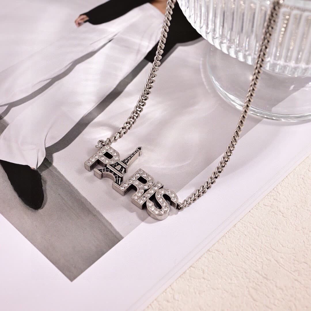 Balenciaga Paris Eiffel Tower Silver Necklace