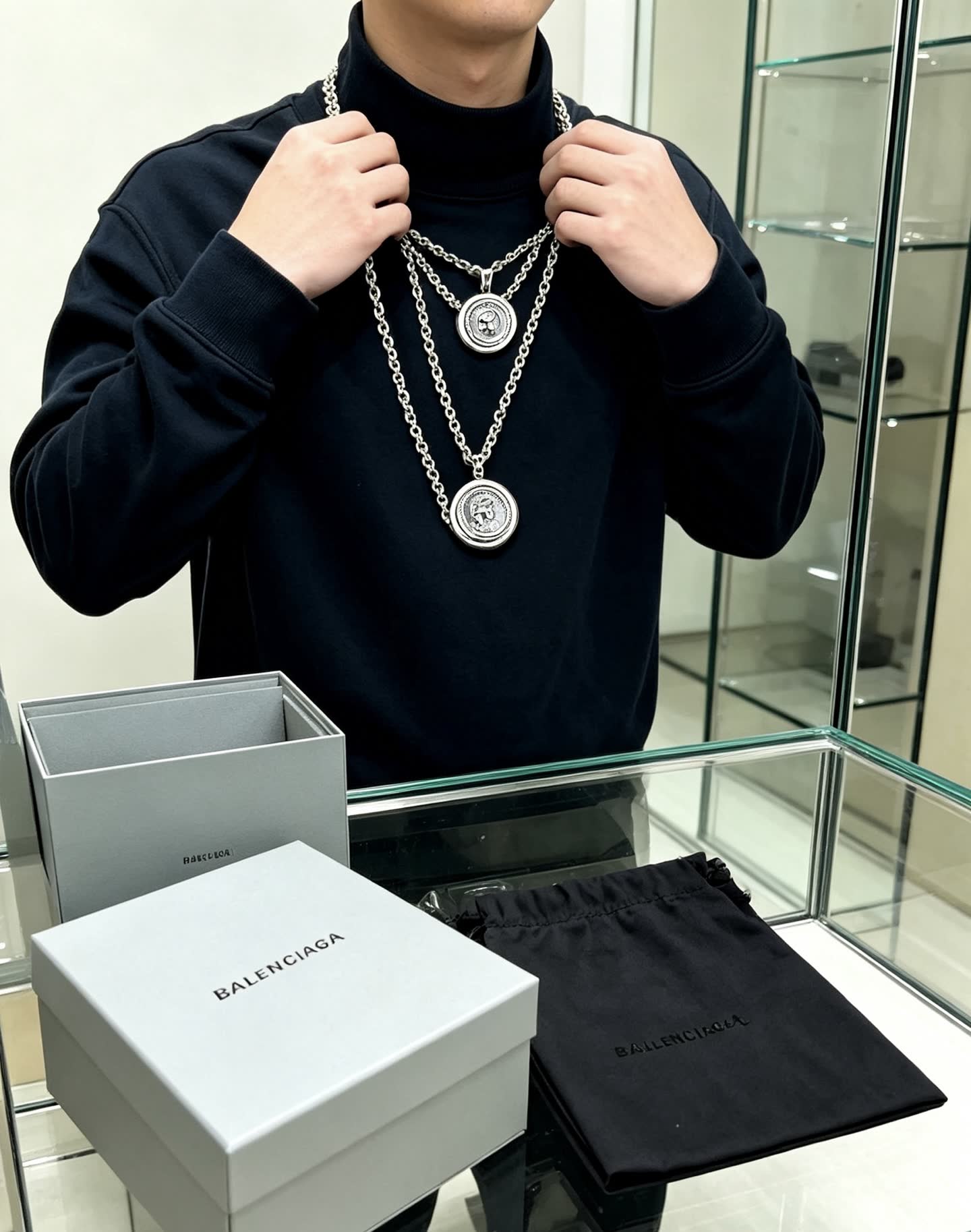 Balenciaga Silver Chain Necklace