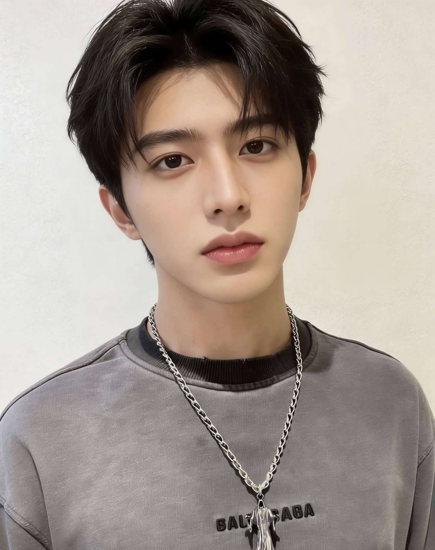 Balenciaga Silver Ghost Pendant Necklace