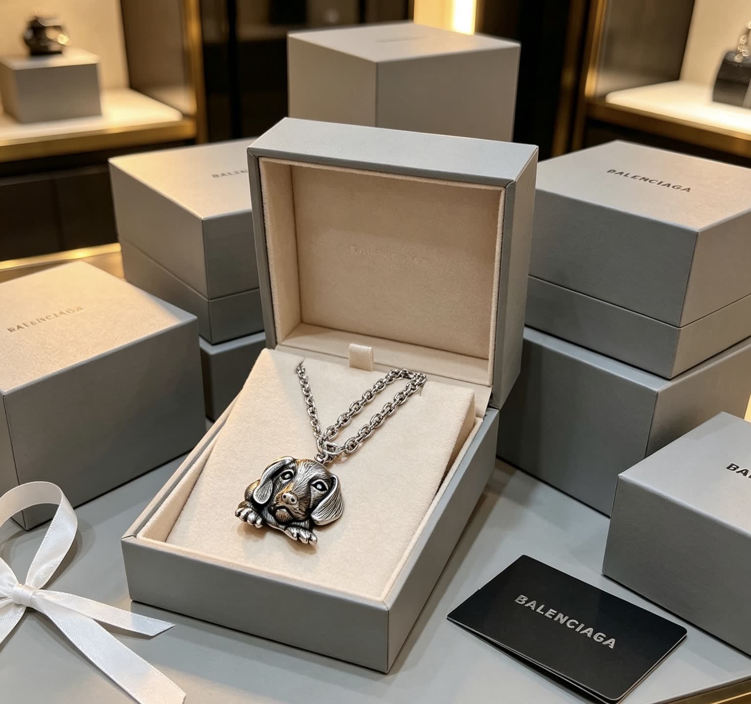 Balenciaga Dog Pendant Necklace