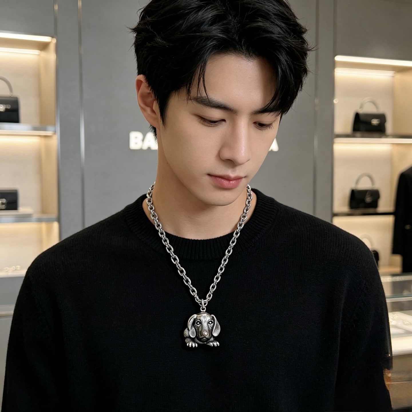 Balenciaga Dog Pendant Necklace