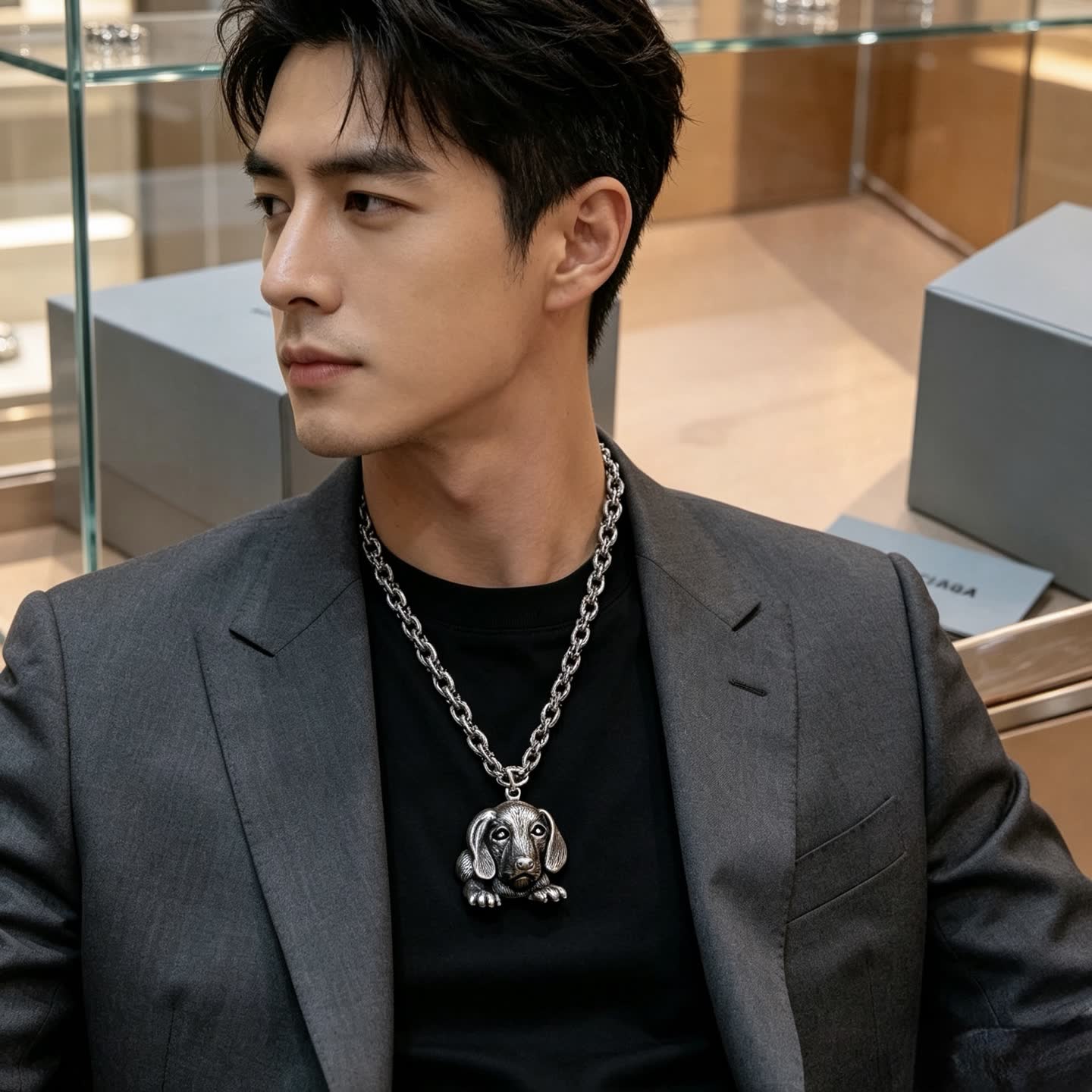 Balenciaga Dog Pendant Necklace