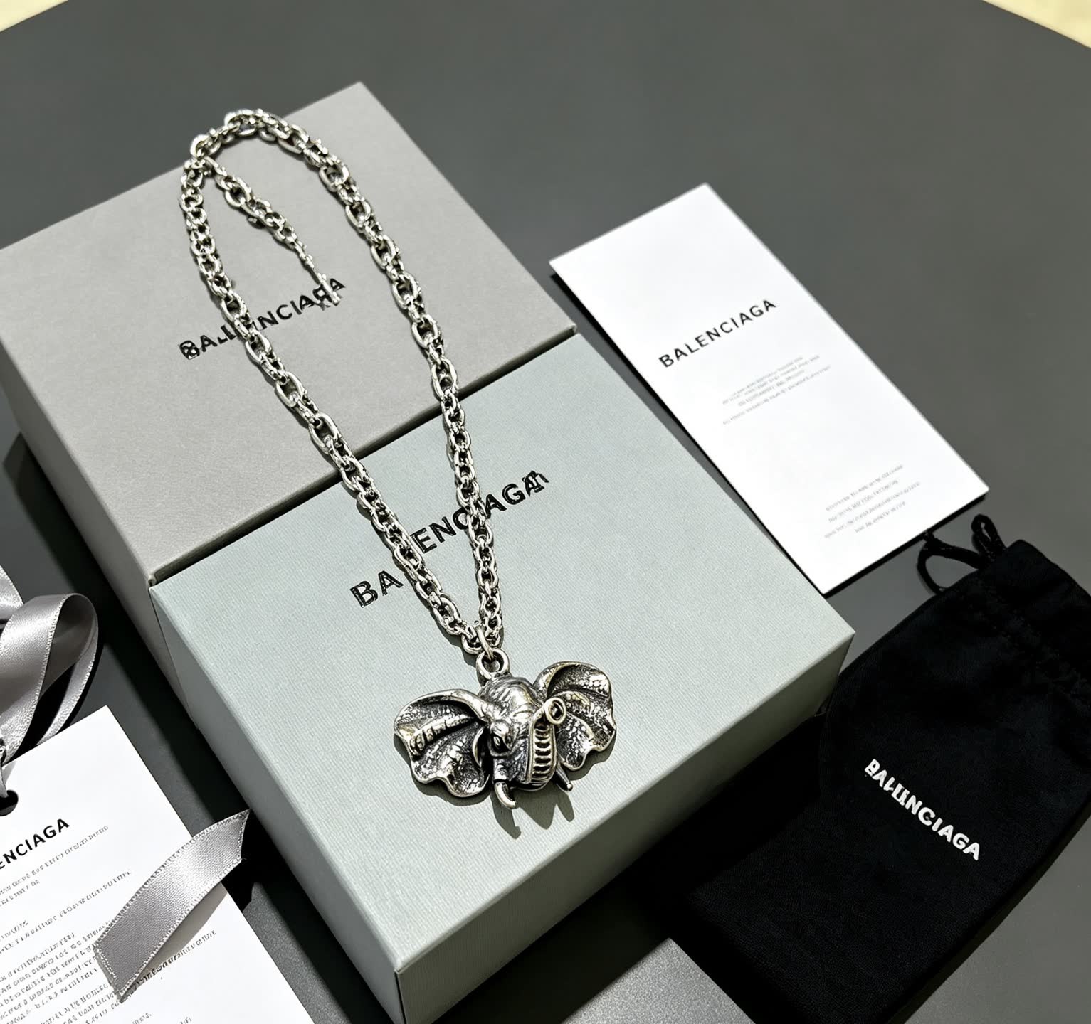 Balenciaga Elephant Pendant Necklace