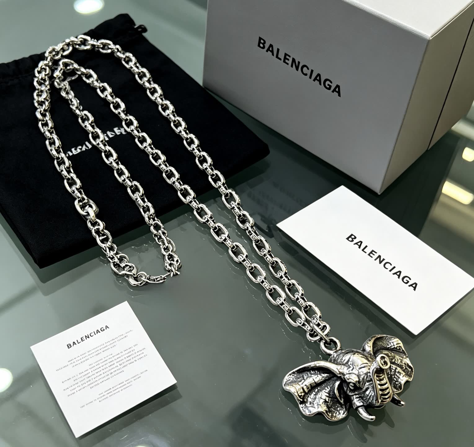 Balenciaga Elephant Pendant Necklace