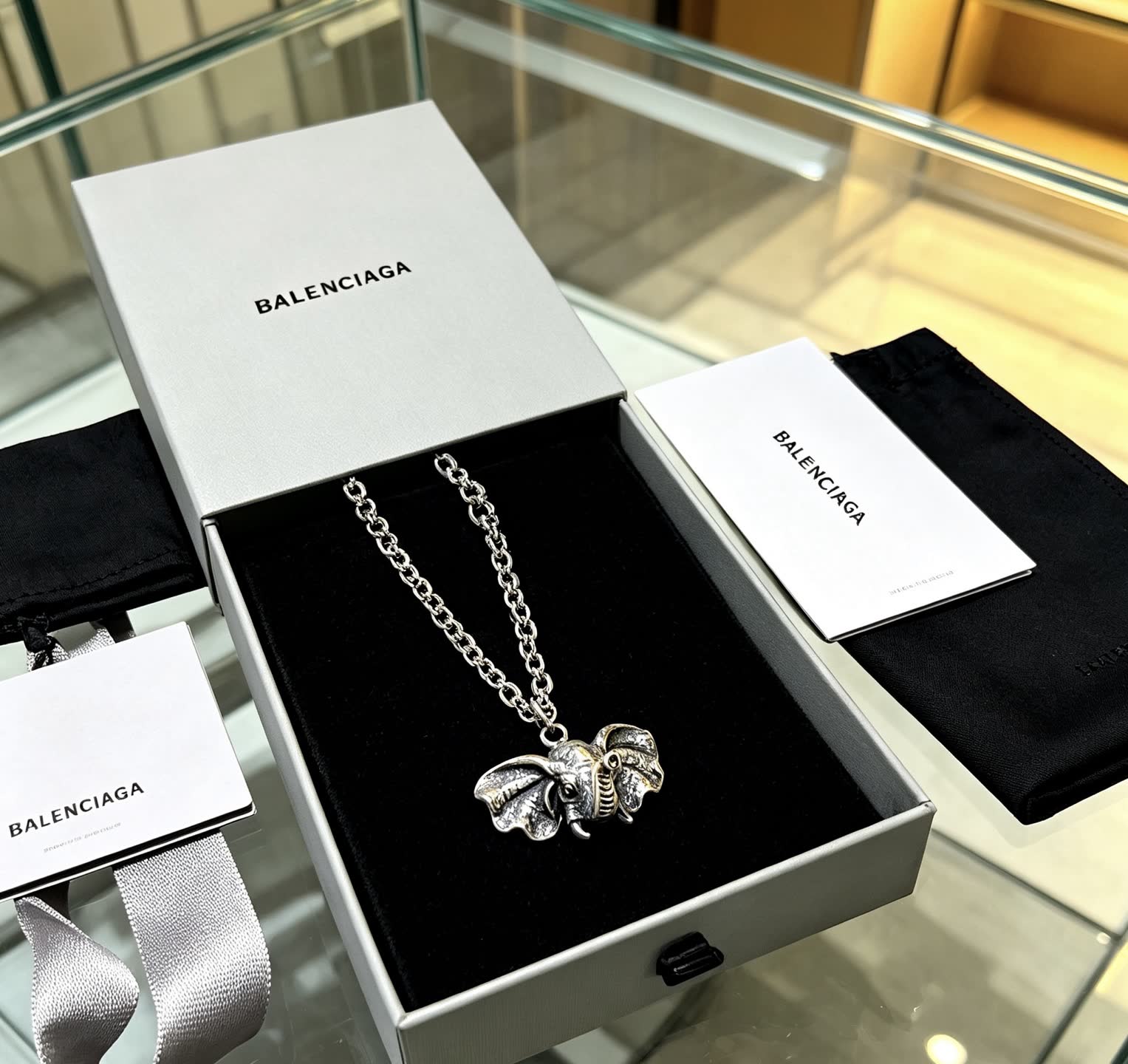 Balenciaga Elephant Pendant Necklace