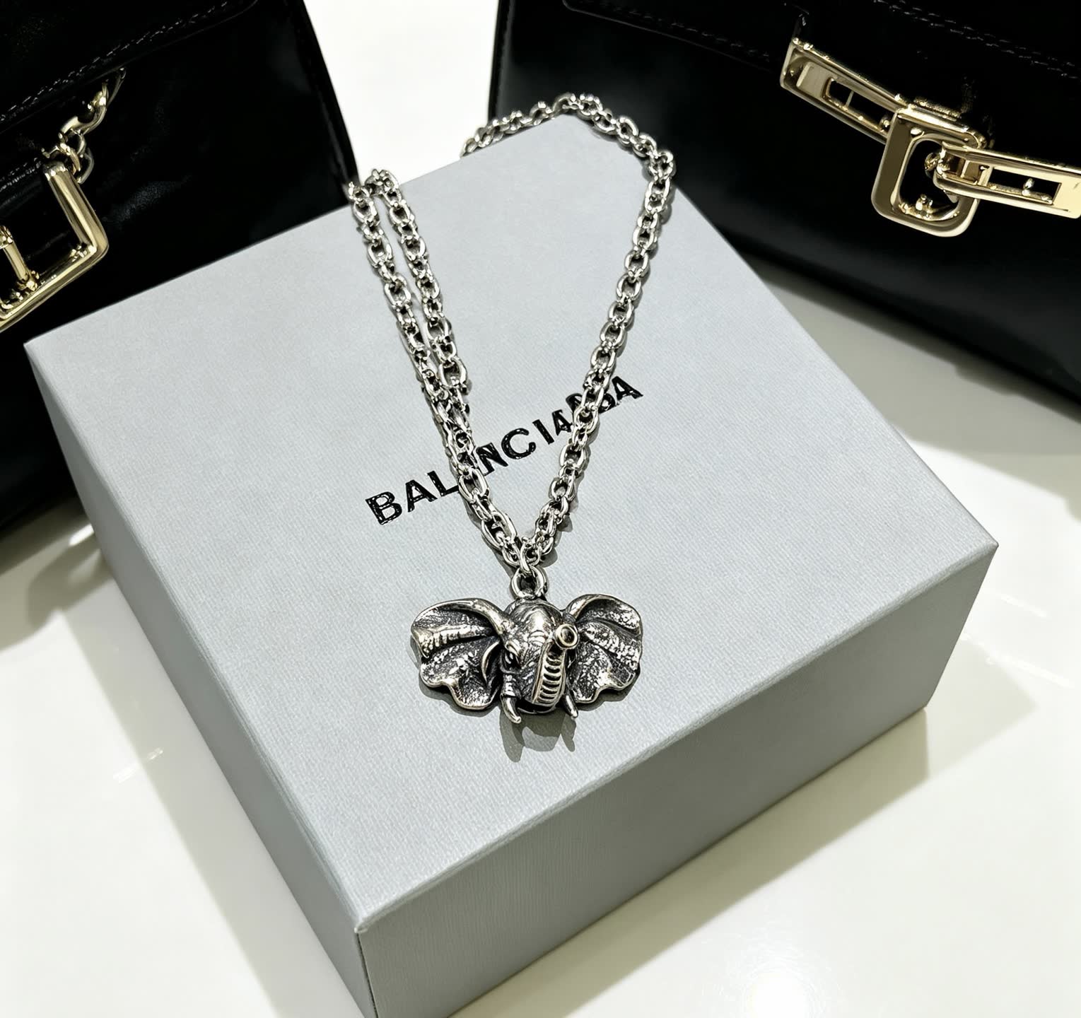 Balenciaga Elephant Pendant Necklace