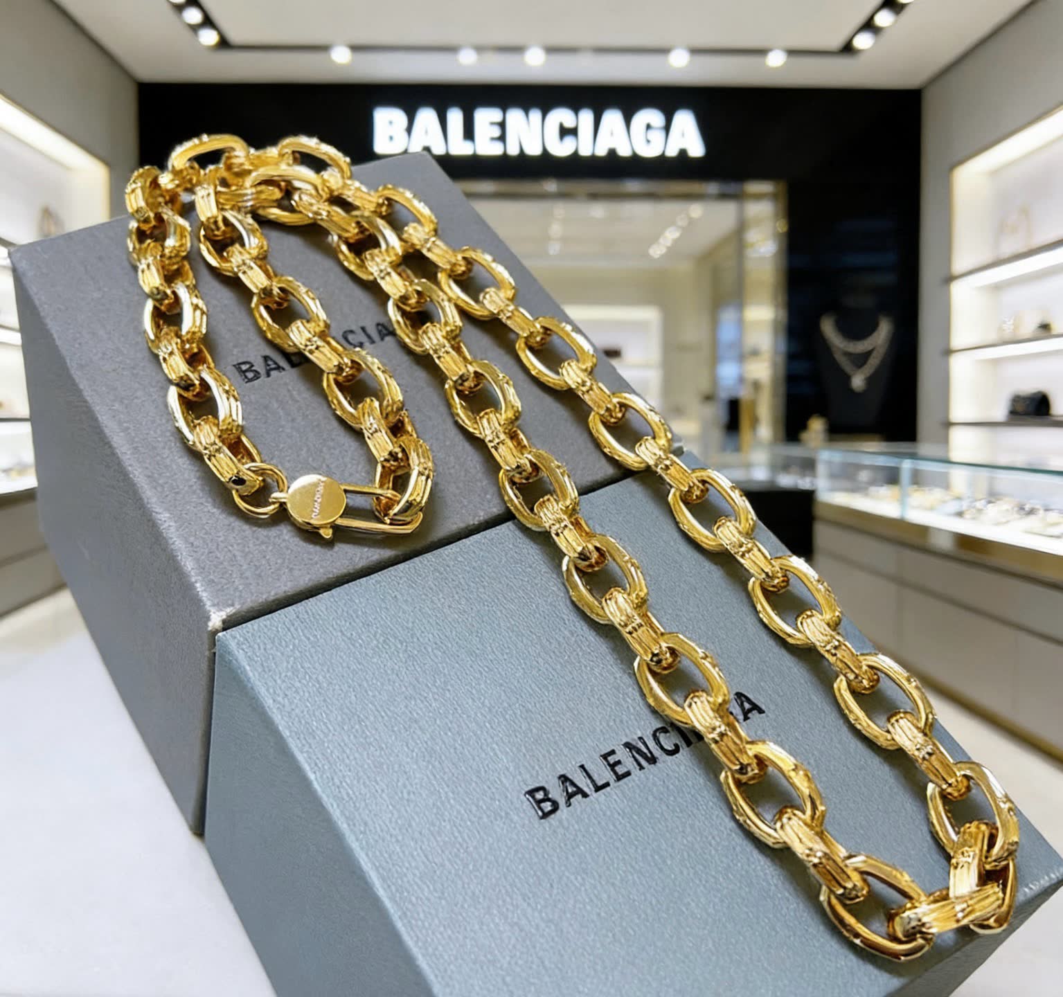 Balenciaga Gold-Plated Chain Necklace