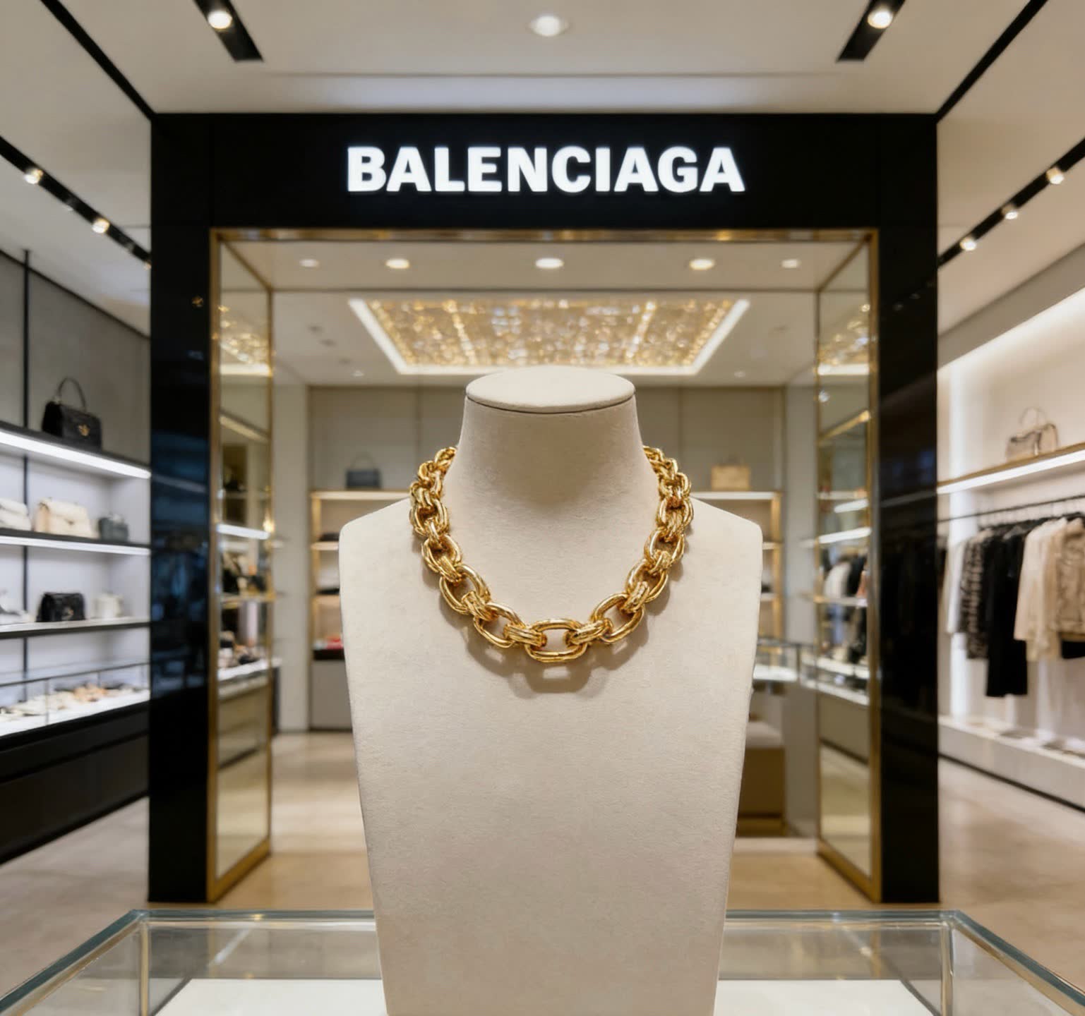 Balenciaga Gold-Plated Chain Necklace
