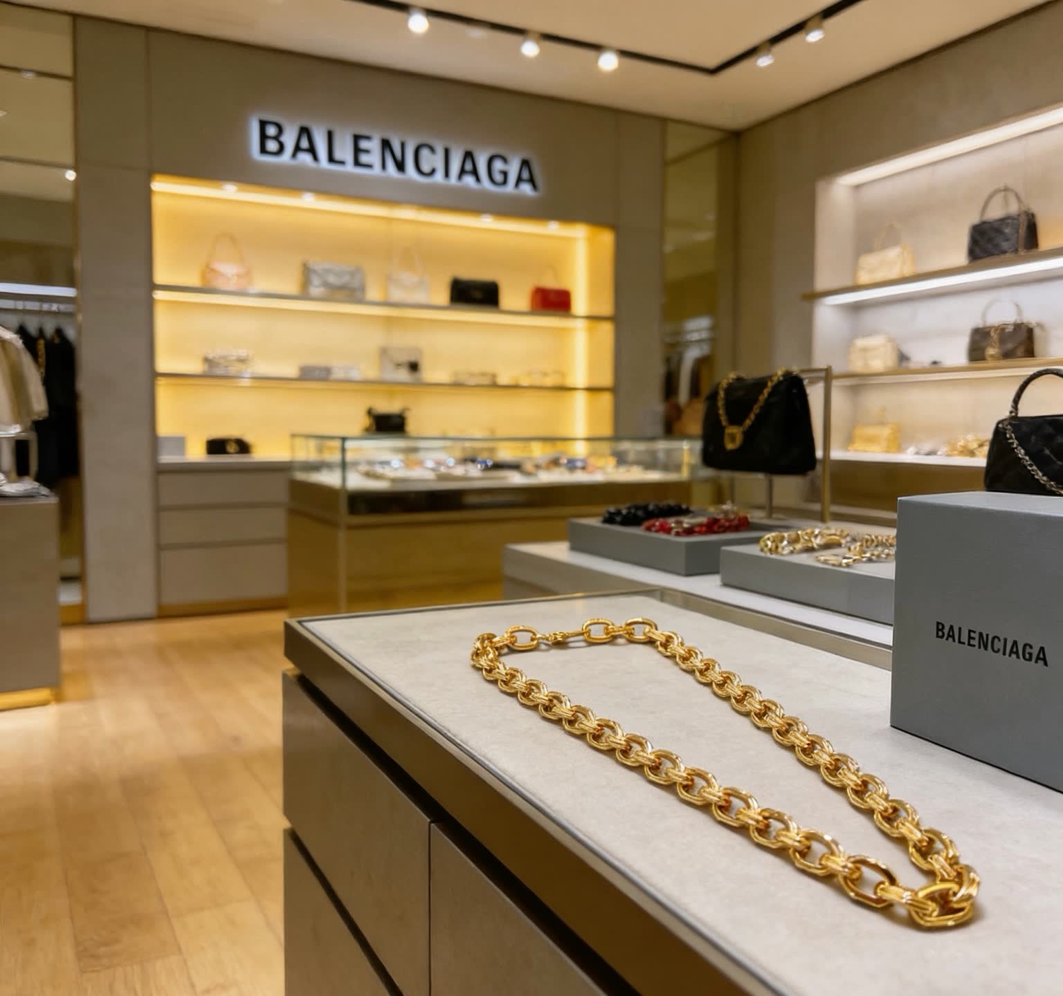 Balenciaga Gold-Plated Chain Necklace