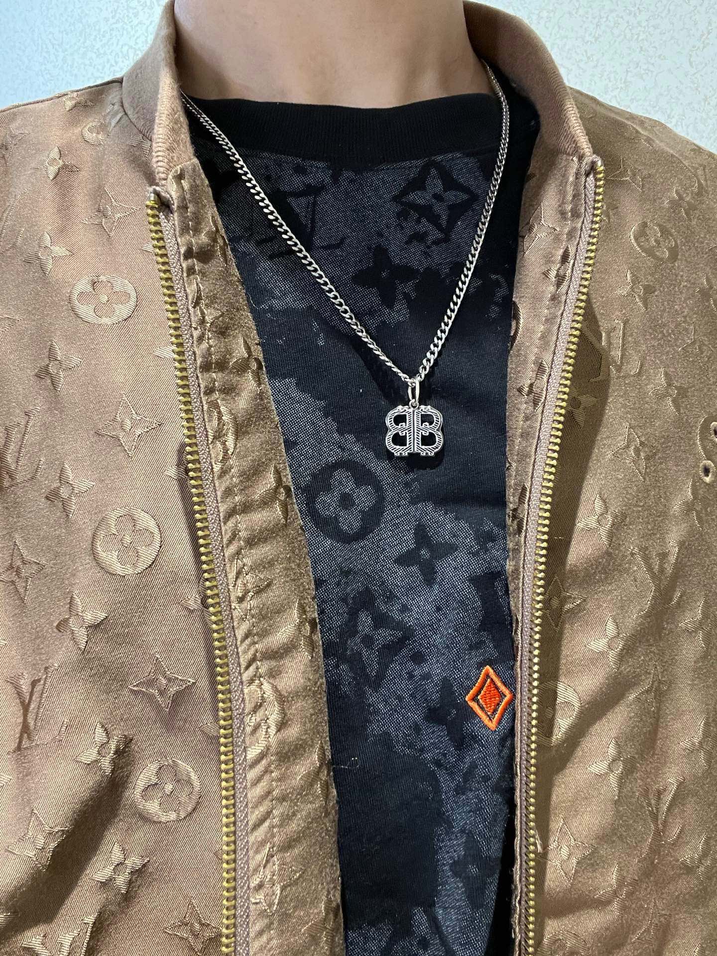 Balenciaga Silver 'BB' Logo Necklace