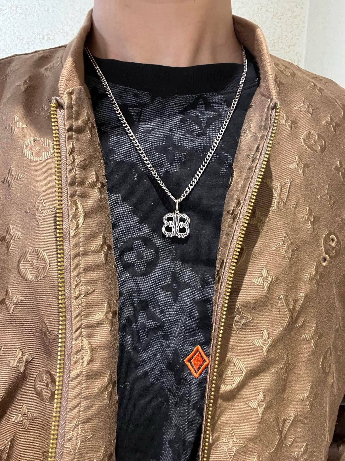 Balenciaga Silver 'BB' Logo Necklace