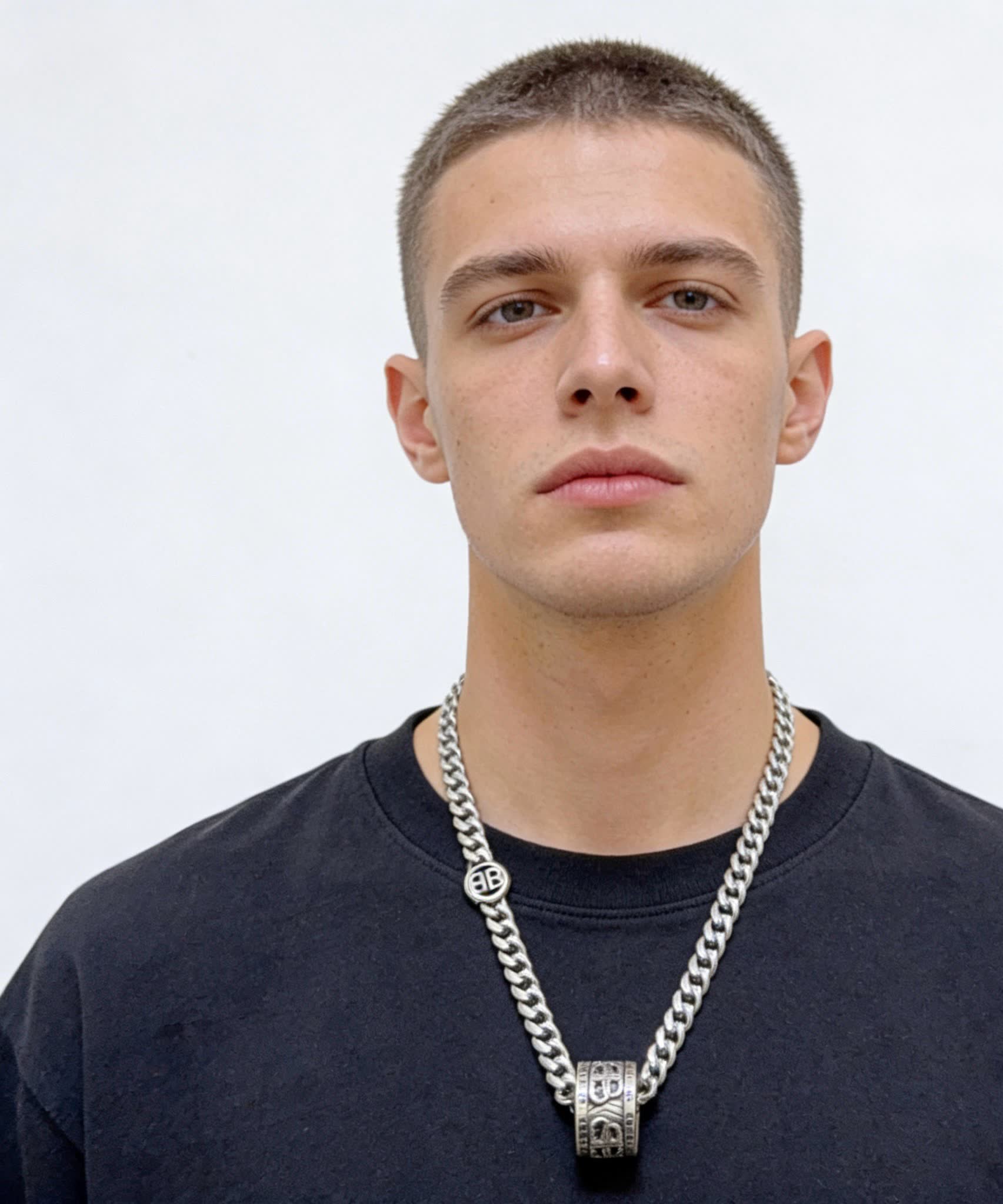 Balenciaga BB Parierace Silver Chain with Pendant