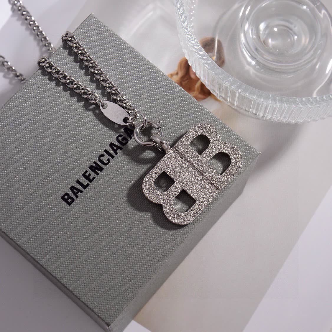 Balenciaga Logo Pendant Necklace