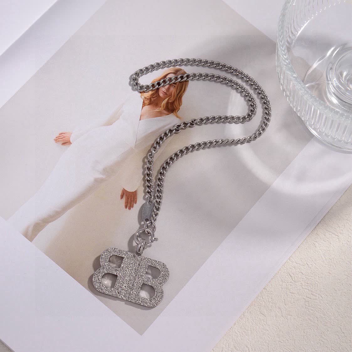 Balenciaga Logo Pendant Necklace