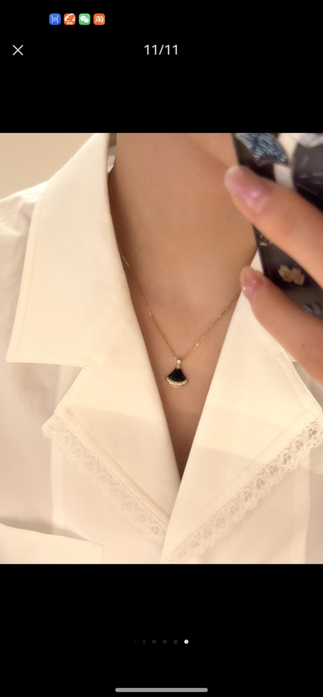Bvlgari Gold and Enamel Fan-Shaped Pendants