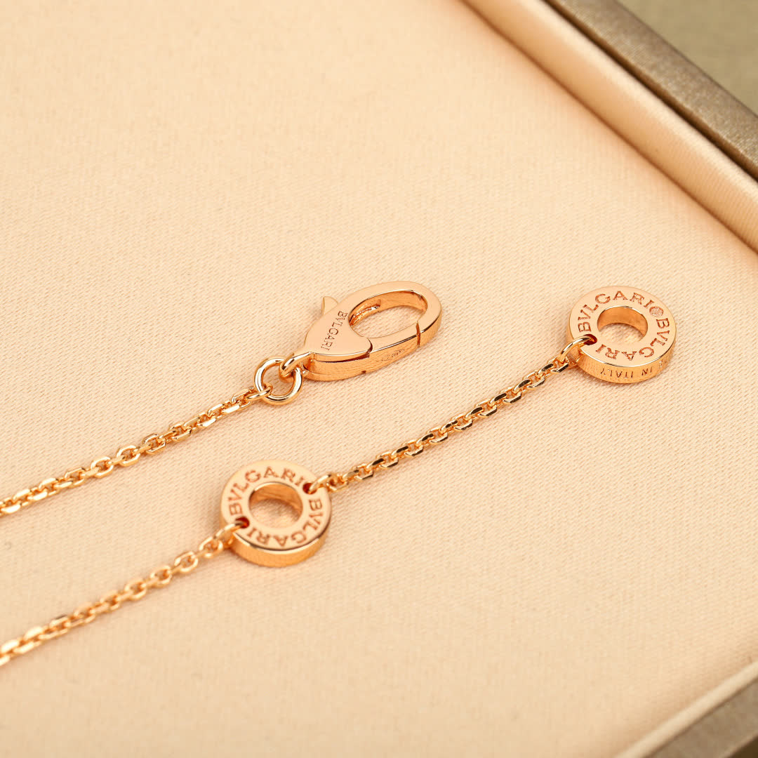 Bvlgari Rose Gold Enamel Fan-Shaped Pendants
