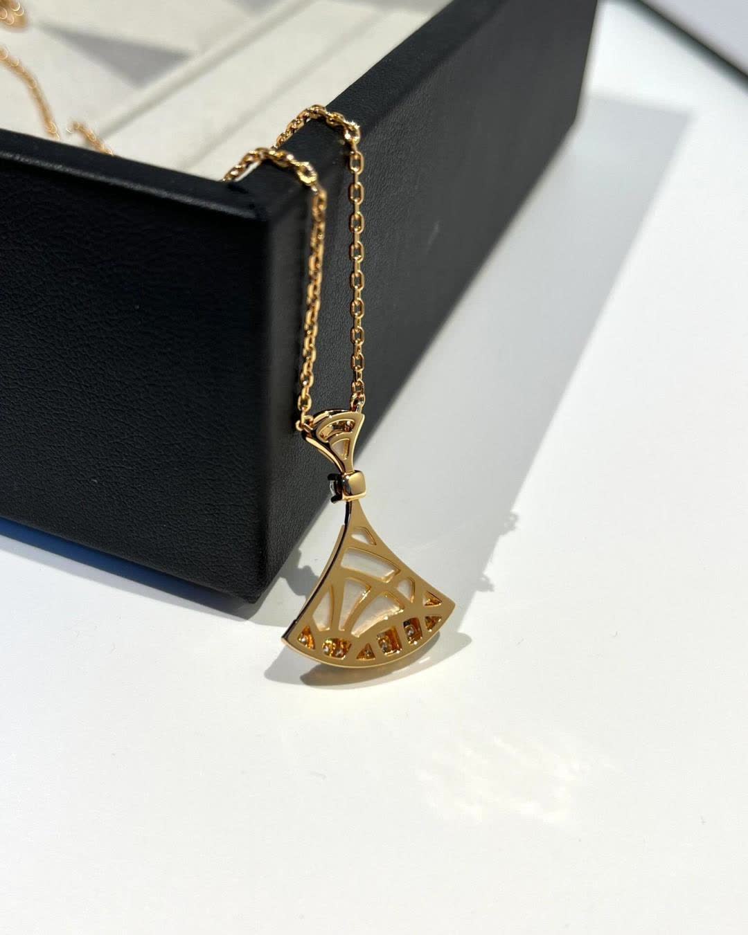 Bvlgari Elegant Gold and Opal Pendant Necklace