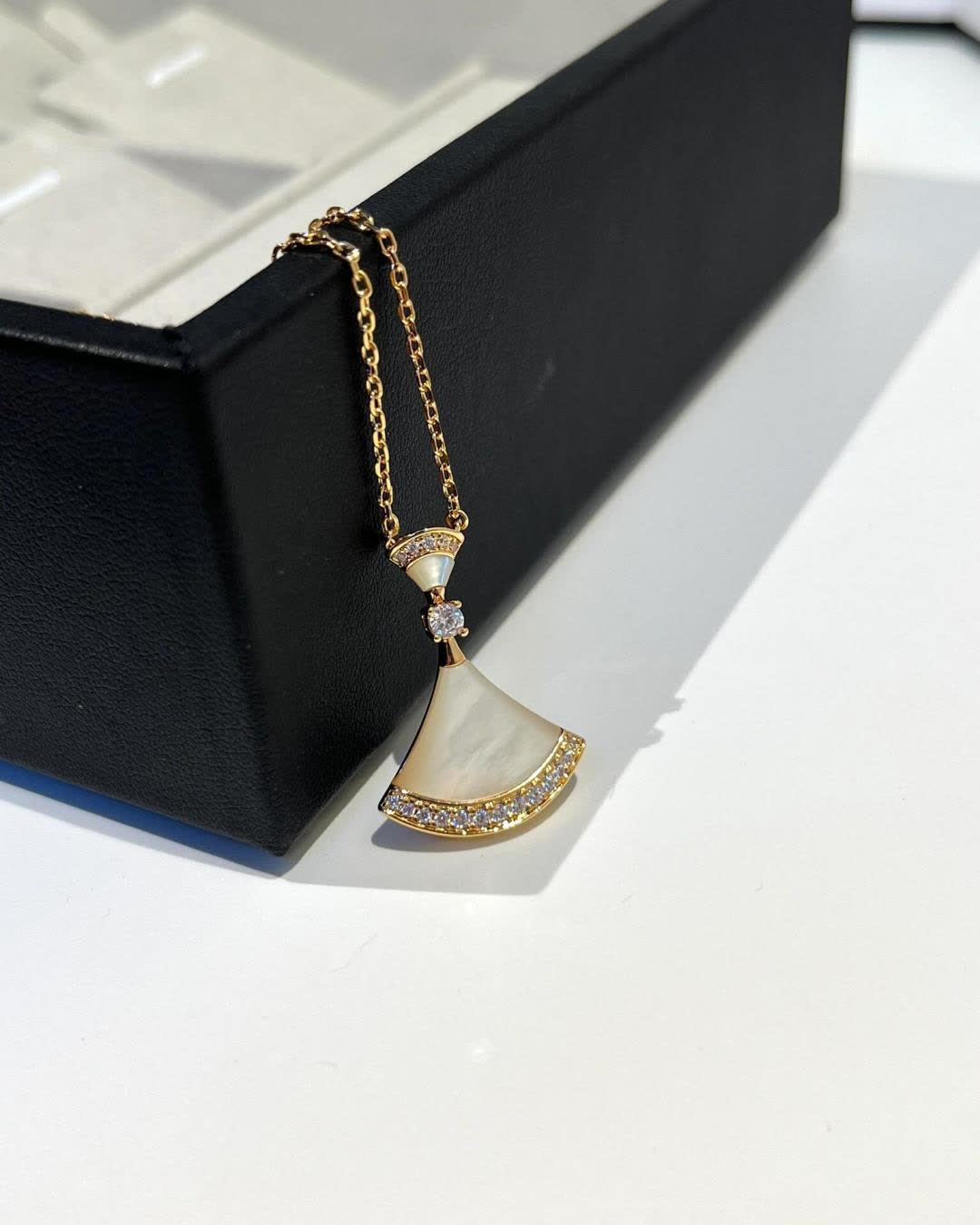 Bvlgari Elegant Gold and Opal Pendant Necklace