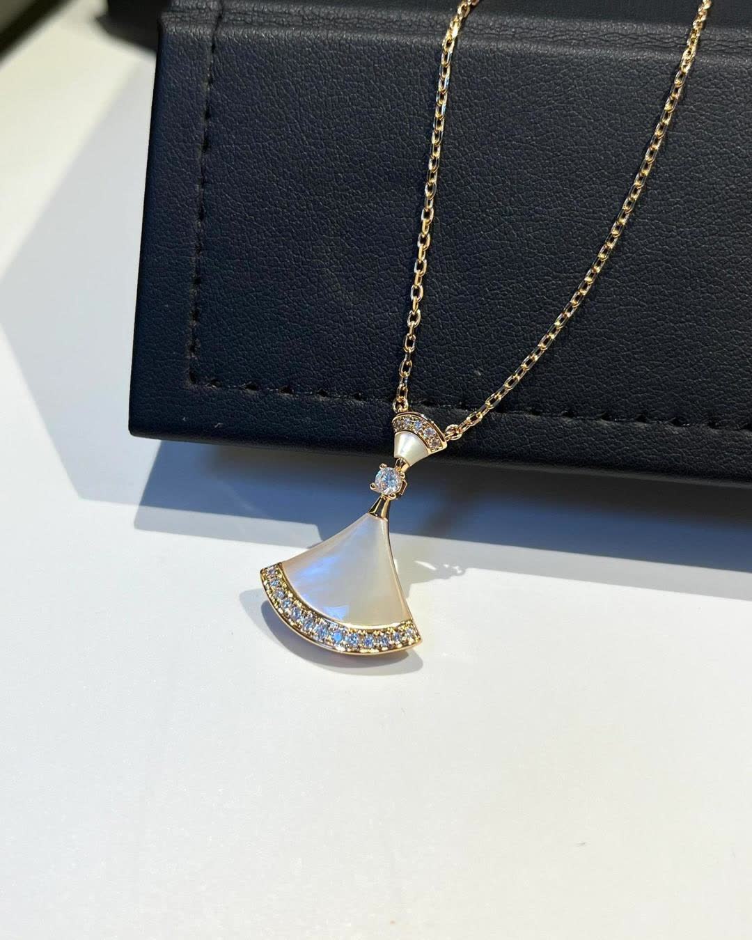 Bvlgari Elegant Gold and Opal Pendant Necklace