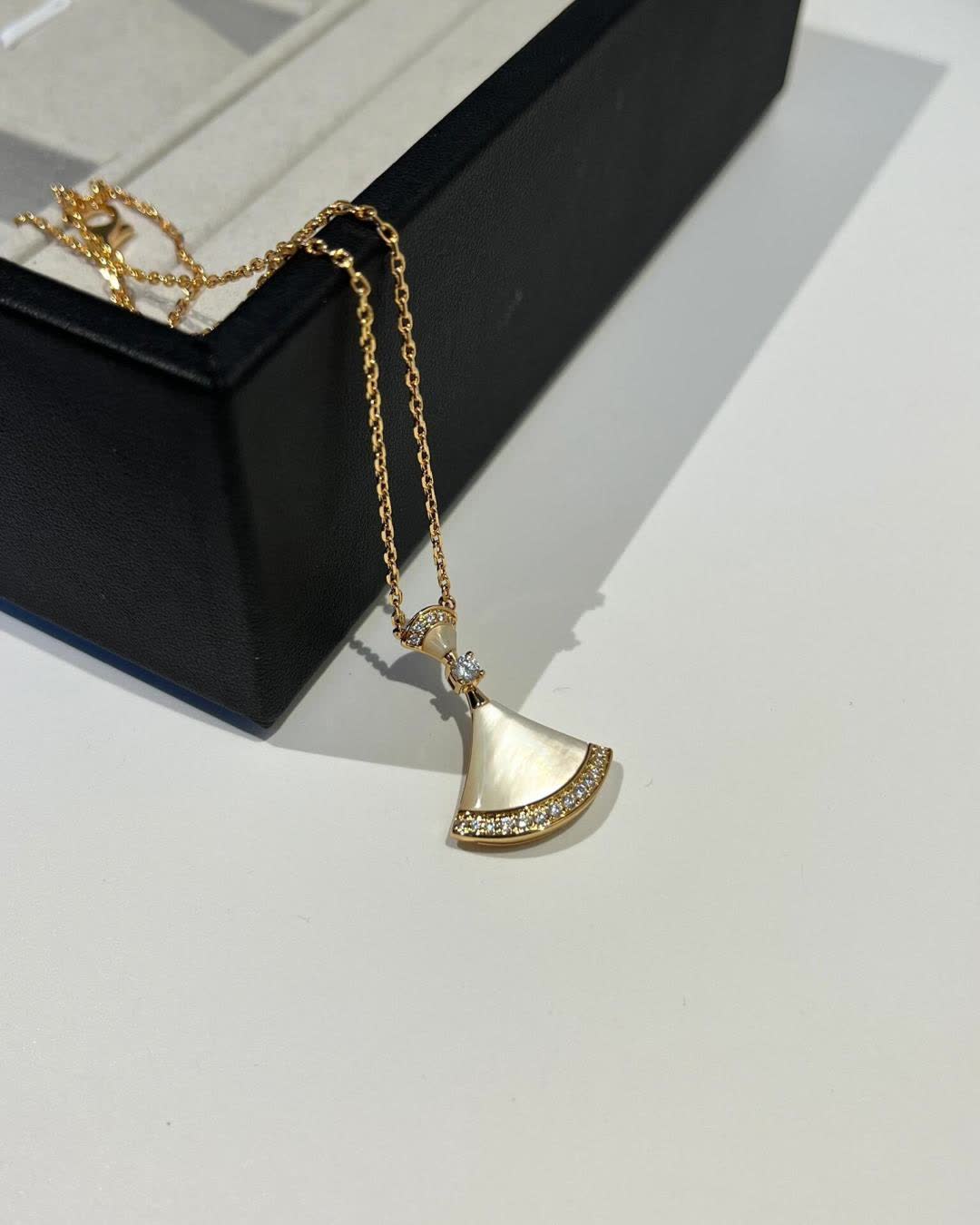 Bvlgari Elegant Gold and Opal Pendant Necklace