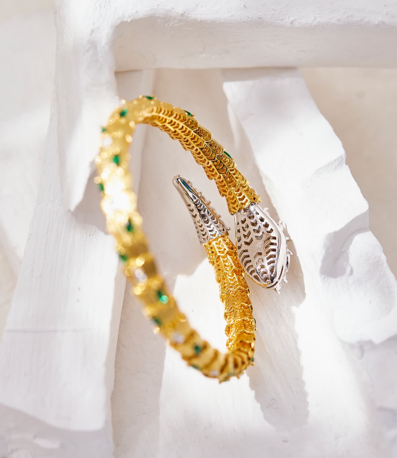 Bvlgari Emerald and Diamond Serpent Necklace and Bracelet Set