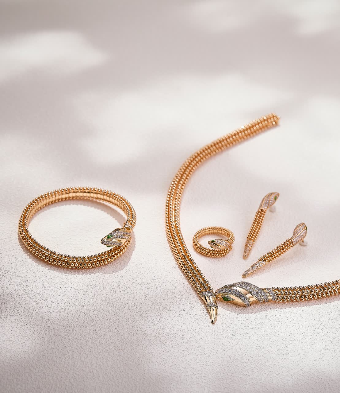 Bvlgari Gold Plated Diamond and Emerald Necklace