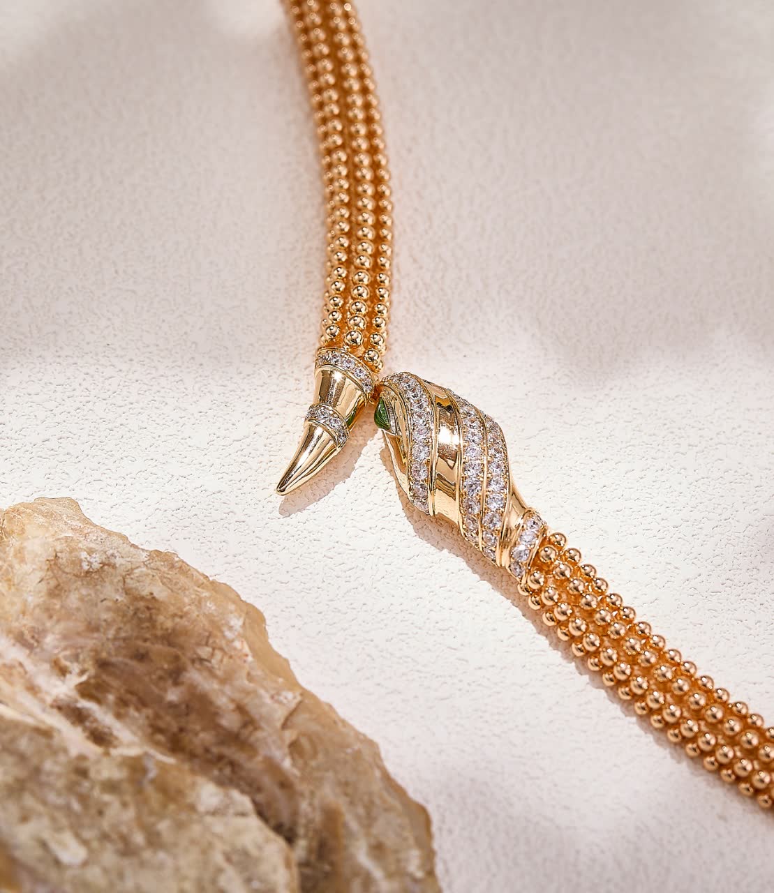 Bvlgari Gold Plated Diamond and Emerald Necklace