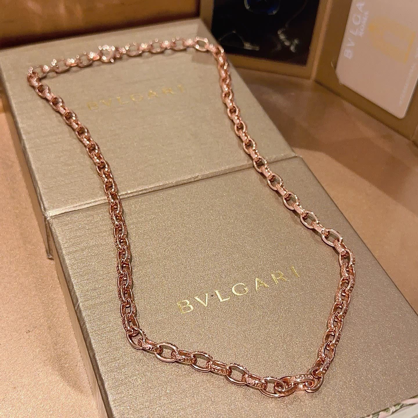 Bvlgari Rose Gold Chain Necklace Bvlgari Rose Gold Chain Necklace