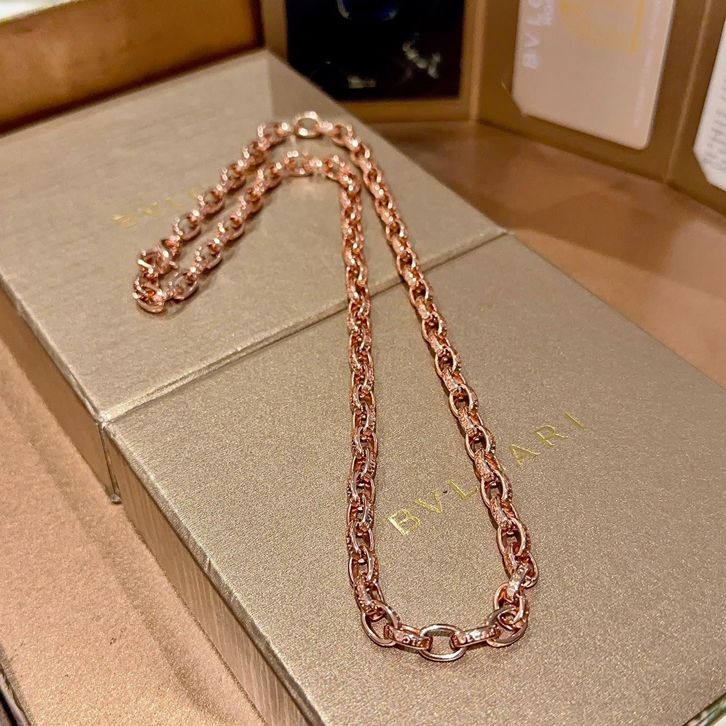 Bvlgari Rose Gold Chain Necklace